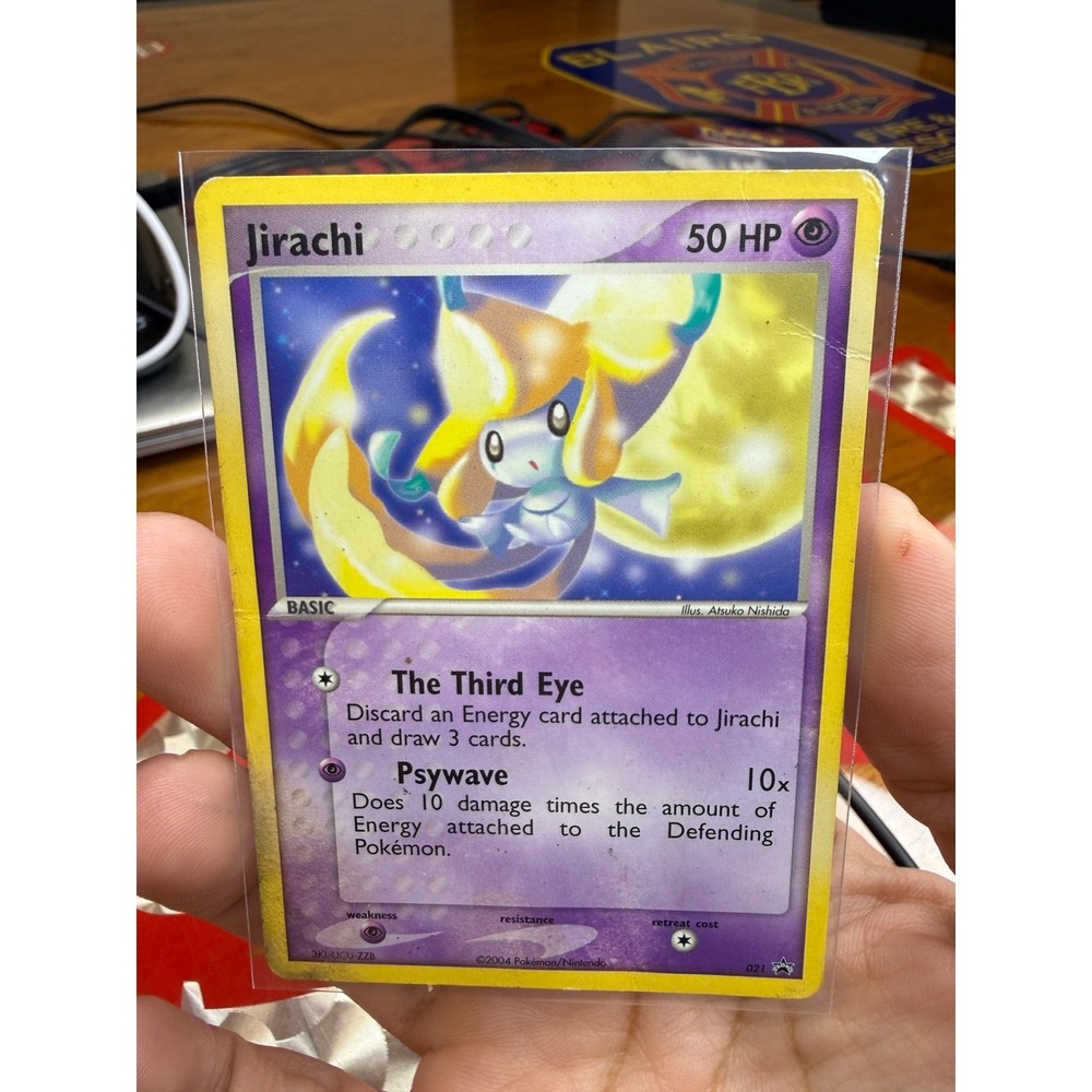 Rare Pokemon Jirachi 021 Black Star Promo 2004 Psychic Basic Card HP 50